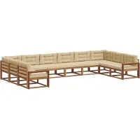 vidaXL Buiten bank set 10 st Natuurlijk en Beige