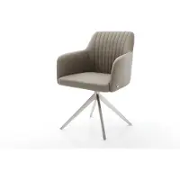 DELIFE Eetkamerstoel Greg-Flex echt leer mud kruisframe breed roestvrij staal pocketveer kern