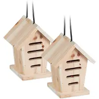 Relaxdays lieveheersbeestjeshotel - insectenhuis - onbehandeld hout - met ophanglus