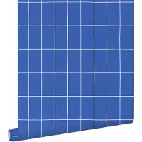 ESTAhome behang kleine tegeltjes koningsblauw en wit - 53 cm x 10.05 m - 139962