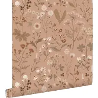 ESTAhome behang veldbloemen terracotta bruin - 53 cm x 10.05 m - 139842