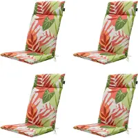 Madison tuinstoelkussen hoge rug iven terra ca. 120x50 cm set van 4