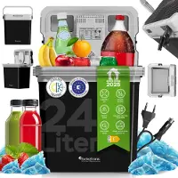 TurboTronic EC24 Elektrische Koelbox voor Auto en Camping – Koelbox Elektrisch met Verwarmingsfunctie - 12v 230 Volt – 24L - Zwart