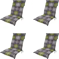 Madison tuinstoelkussen lage rug patchy olive ca. 105x50 cm set van 4