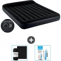 Intex Luchtbed - 2-Persoons - 152 x 203 x 25 cm - Blauw - Inclusief pomp - Hoeslaken en Reparatieset
