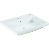 GROHE Cube keramiek inbouw wastafel 60,5x49 kr.gat+overl.pureguard wit