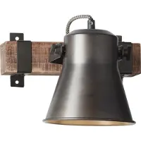 Brilliant Wandlamp Decca Zwart Met Bruin