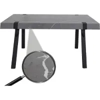 Mendler Eettafel -L54, keukentafel eetkamertafel, industrieel metaal 150x90cm ~ marmer look grijs