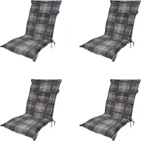 Madison tuinstoelkussen lage rug patchy grey ca. 105x50 cm set van 4