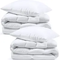 Amazinggirl Dekbed zonder overtrek 135x200 cm – all-season Gewatteerd dekbedden naar bed wit warm licht Set: 2 X dekbed 135 x 200 cm met 2 kussens 80 x 80 cm Tweede keuze Oeko-Tex