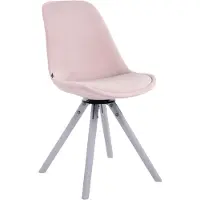 CLP Troyes Eetkamerstoel - Rond frame - Fluweel wit roze