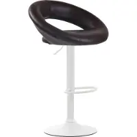 CLP Barstoel Olinda - kunstleer, wit frame - bruin