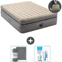 Intex Luchtbed - 2-Persoons - 152 x 203 x 51 cm - Grijs - Inclusief pomp - Hoeslaken en Reparatieset