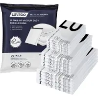 Luvego Vacuumzakken voor op Reis - Vacuumzakken voor Kleding - Roll-Up - 12 Vacuüm Handrolzakken