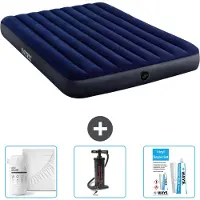 Intex Luchtbed - 2-Persoons - 152 x 203 x 25 cm cm - Blauw - Inclusief Hoeslaken - Pomp en Reparatieset