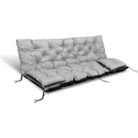 AIO Tuinkussens set - Bankkussen 100x60x50cm en 2 klein kussen 42 x 42 cm - Schommelbank kussen - Grijs