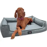 Tierlando Orthopedisch hondenbed GUSTAV SCANDI CHIC - Grote honden, XL hondenbank - Afmetingen: 130x100cm | Kleur: 52 Rookblauw