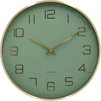 Karlsson KA5973GR, Wandklok, Digitale klok, Rond, Groen, Aluminium, Werkt op batterijen