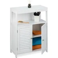 Relaxdays badkamerkast op poten - 2 deuren - verstelbare plank - 80 x 60 x 29 cm - wit
