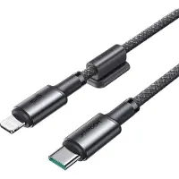 JOYROOM USB C Naar Lightning Kabel - Met Magnetische Organizer - 1.2 Meter - 60W - Grijs -