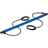 Hop-Sport Pilates Bar Set – Draagbare Pilates Oefenstok met Weerstandsbanden en Expanders voor Full-Body Workout, Krachttraining, Yoga, Stretching en Revalidatie Thuis (blauw)