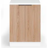 Blumfeldt Keukenkast met werkblad - Modern rek met 30 mm MDF-werkblad, Verstelbare ABS-voeten, Melaminegecoat oppervlak, Wit-eiken finish, Praktische rekindeling