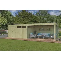 Fjordholz | Tuinhuis QBV3 L 399x298 + Ext 403x299 | Hogedruk Geïmpregneerd Groen