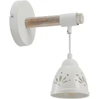 LINDBY Wandlamp Pimana, dimbaar, hout licht, Woon-/ Eetkamer, Hout, Landelijk, wandlamp