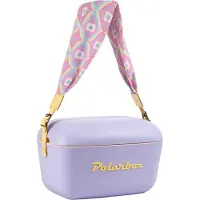Polarbox Retro Textiel Koelbox Band Geel - Luxe Leren Accent