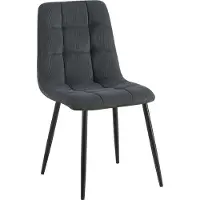 CLP Antibes Eetkamerstoel - klassiek - Metalen Frame - Belastbaar tot 150 kg - Corduroy - Ribstof/zwart