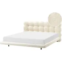 Beliani SOULISSE - Tweepersoonsbed - Off-white - 180 x 200 cm - Bouclé