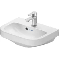 Duravit D-Code wastafel, met kraangat, met overloop, 450x335x145mm, wit hoogglans, 0748450000