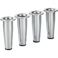 Sotech Set van 4 meubelpoten FOX-TROT hoogte 150 mm chroom gepolijst verstelbare poten verstelbaar met max. 12 mm kastpoten