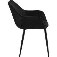 CLP Luena Set van 2 eetkamerstoelen - met armleuning - zwart metalen frame - tot 150 kg belastbaar - Stof/zwart