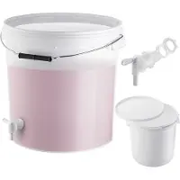 Kadax Gistank 20 liter, wit. Set met afvoerkraan. Gistank van kunststof met afvoerkraan, geschikt voor wijnbereiding. Afvoerkraan met afdichting en borgmoer. Wijntank
