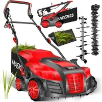 MASKO Verticuteermachine 2in1 1800W Elektrische Verticuteerder 40cm Maaibreedte en 55L opvangbak, Gazonbeluchter