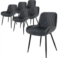 ML-Design Eetkamerstoel Diadema velvet set van 6 | fluweel grijs 54x84x60 cm eetkamerstoelen | NADUVI