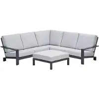 Garden Impressions Coba loungeset 4-delig donker grijs - valley sand
