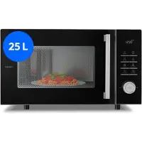 Medion Magnetron met grill en heteluchtfunctie, Airfryer, Lichtgrijs | Airfryer, 25 L, 900 W, ovenfunctie, inclusief Airfryer-accessoires, grillrooster en bakplaat, MD12231