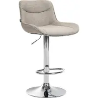 CLP Vonore Barkruk - Met rugleuning - Met voetensteun - Verstelbaar - Metalen frame - Stof - chroom/taupe