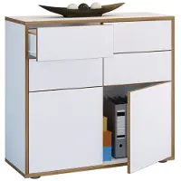 VCM Houten ladekast dressoir highboard dressoirkast kantoormeubilair Salia breedte 100 cm lade draaideuren