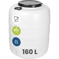 Garronda 160L Vat met wijde hals - Kuilvoer in vat – Bagagetrommel – Gistingsvat – Gistingscontainer – Voerton