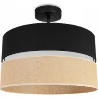 Light11 HOME Plafondlamp met jute lampenkap, 40 cm, zwart