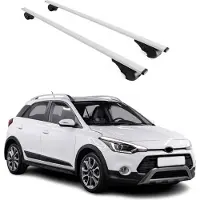 Omtec Draagrek bagagedrager voor Hyundai i20 2014-2020, basisdrager, metaal, zilver, 2-delig