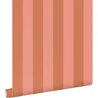 ESTAhome behang strepen terracotta en perzik roze - 53 cm x 10.05 m - 139905