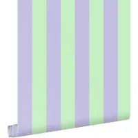 ESTAhome behang strepen paars en groen - 0.53 x 10.05 m - 131573