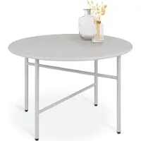 Bomoe Finn Ronde Bijzettafel Metaal Licht Grijs 53 cm Tafelblad Krasbestendig Stabiel, Lichtgewicht Salontafel Binnen & Buiten