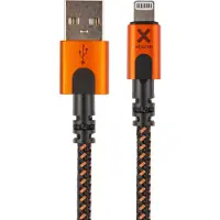 Xtorm Xtreme USB naar Lightning Kabel - 1,5 Meter - USB Kabel - Extra stevige USB Kabels - Oplaadsnoer - Oplaadkabel geschikt voor iPhone/Apple - Zwart/Oranje