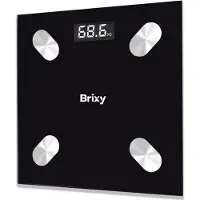 Brixy Digitale Personenweegschaal met App - Smart Scale - Slimme Weegschaal Met Lichaamsanalyse - Zwart