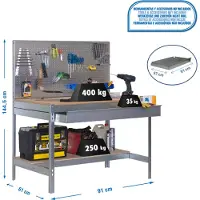 Simonwork (bancos De Trabajo) Bt2 Box Metaalplank 1445x910x610 Mm